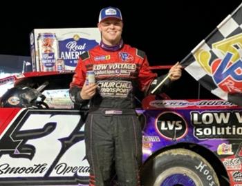 Bobby Pierce wins the World of Outlaws Late Models Series event at Marion Center Raceway worth $30,000 on May 17.
