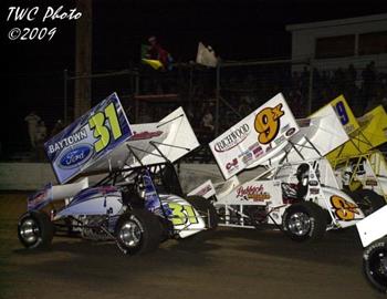 Three-wide salute prior to the feature event