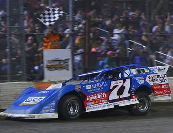 Hudson ONeal scored the FloRacing Night in America victory presented by Kubota on Tuesday, May 13 at Marshalltown (Iowa) Speedway (Josh James Artwork image)