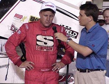 Danny Jennings interviewed by Randy Ward in victory lane