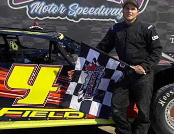 CJ Field won Saturday’s Late Model feature at Southern Ontario Motor Speedway.