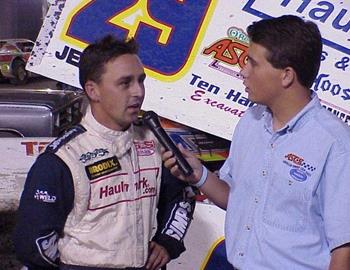 Randy Ward interviews the champion, Travis Rilat