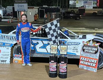 Gregg Satterlee wins at Hagerstown Speedway during the Nathan Durboraw & Ronnie McBee Tribute on Aug. 10