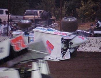 Stephen Chevallier flipped in the first heat