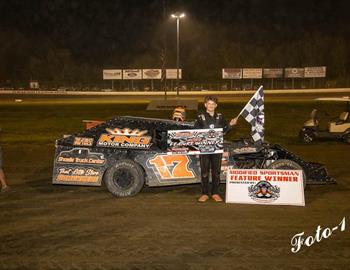 Parker Price who won the CRUSA Modified Sportsman feature at Magnolia Motor Speedway on August 24