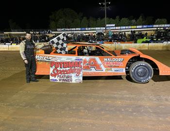 Kenny Moreland wins at Potomac Speedway on Saturday April 27. 