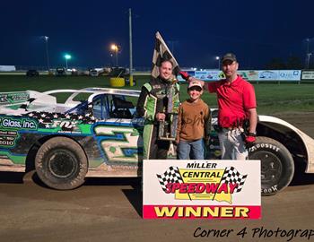 Josh Skorczewski wins at Miller Central Speedway on May 31. 
