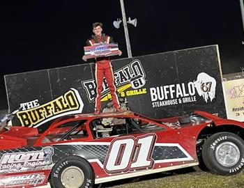 C.J. Horn picked up his first win of the season on Friday night at Iowa’s Lee County Speedway. Starting third, he charged to his second win of his career.