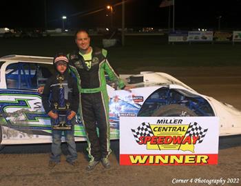Josh Skorczewski picked up his second win of the weekend on Saturday night with another Wissota Late Model victory at Miller (S.D.) Central Speedway.