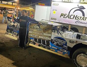 Matt Dooley claimed the $1,000 victory in the 604 Crate Late Model feature at the Peach State Classic on Saturday night at Senoia (Ga.) Raceway.