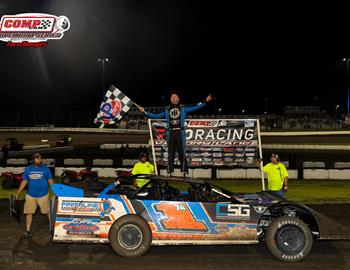 Ethan Dotson picked up his second-career COMP Cams Super Dirt Series Super Late Model win on Friday, June 9 at Oklahomas Arrowhead Speedway.