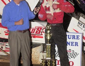 Zach Chappell interviewed in victory lane