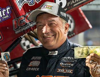 Terry McCarl gets $100 and a Dustin Selvage Heat winner sticker on 8/23