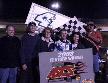 Shane Stewart and crew in victory lane