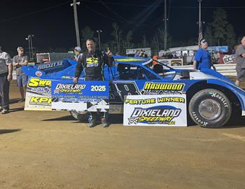 Billy Hubbard wins at Dixieland Speedway during the Billy Pritchard Memorial on April 4
