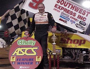 Gary Wright in victory lane at I-30 Speedway