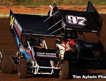 Coleman Gulick (14) and Aaron Berryhill (97) at Oklahoma City