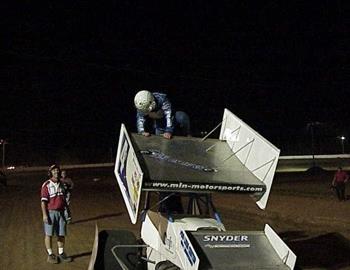 Michael Dupuy celebrates his Yellville victory