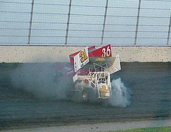 Shane Bangerter lights up the tires as he completes a 360