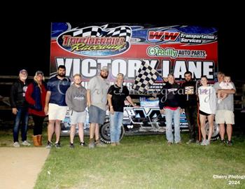 Grayson Brewer and company celebrate after his win at Thunderhill Raceway Park on Saturday, April 27. (Photo: Cherry Photography)