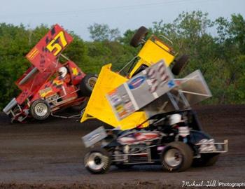 David Kubart is already upside down as Allan Unruh starts to go over