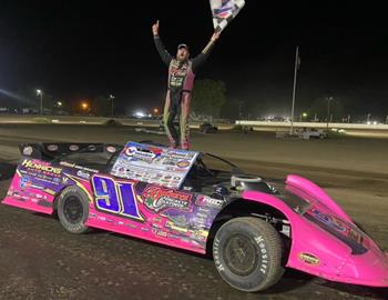 Rusty Schlenk picked up a thrilling win in the 35th annual Barney Oldfield Race at Oakshade Raceway on May 25.