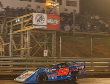 Garrett Smith wins the Schaeffers Spring Nationals and Finn Watson Memorial feature at Rockcastle Speedway on May 9.