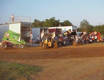 Pit area at I-30 Speedway.