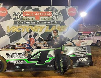 Ryan Wilson raced to his first-career Super Late Model win on Saturday, May 6 at Talladega Short Track (Eastaboga, Ala.).