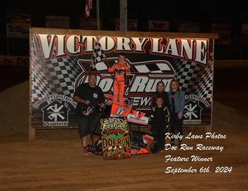 Zander LaRose wins at Doe Run Raceway (Doe Run, MO) on September 6, 2024. (Kirby Laws photo)