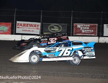 Shelby County Speedway (Harlen, IA) – Malvern Bank East / West Series – Rallen Zeitner Memorial – July 13th, 2024. (Mike Ruefer Photo)