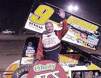 Gary Wright salutes the crowd after career win number 92