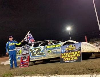 Ashton Winger picked up his second Crate Racin USA Late Model Series win at East Bay Raceway Park (Gibsonton, Fla.) on Friday, Jan. 26. (Crate Racin USA image)