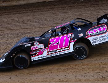 Tristan in action at Eldora Speedway (Rossburg, Ohio) during the World 100. (Josh James Artwork image)