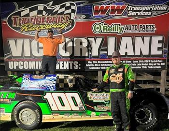 Dillard Hatchett topped the Crate Racin USA 602 Late Model feature at Thunderhill Raceway Park (Summertown, Tenn.) on April 13.