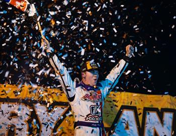 Bobby Pierce battled from 8th to win for the first time at Path Valley Speedway on May 19. (Photo courtesy of World of Outlaws Late Models Series)