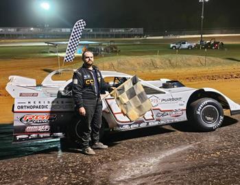 Chance Pennington won the CRUSA 602 Late Model Sportsman feature at Whynot Motorsports Park on March 28.