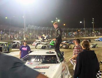 Dillon in Super Late Model Victory Lane at Federated Auto Parts Raceway at I-55 (Pevely, Mo.) on Saturday, Sept. 9.