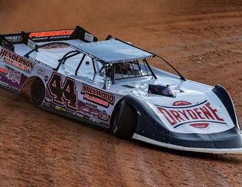 Chris Madden banked a cool $50,000 for his Saturday night Colossal 100 victory at The Dirt Track at Charlotte (Concord, N.C.) in his No. 44 XR1 Rocket Chassis. The triumph came in XR Super Series Super Late Model action. (Tyler Carr image)