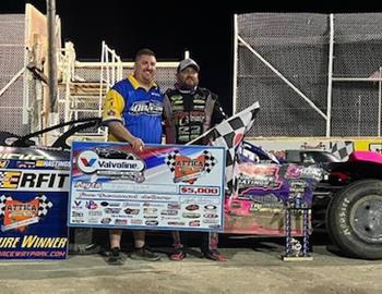 Rusty Schlenk won the feature at Attica (Ohio) Raceway Park on Friday, May 24.