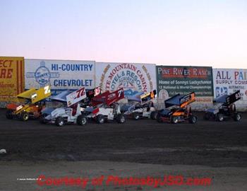 Heat race lineup at Aztec Speedway