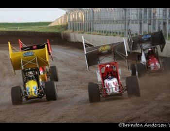 Down the frontstretch at Junction Motor Speedway