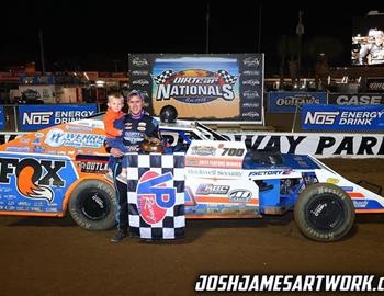 Nick in Victory Lane at Volusia Speedway Park on February 11, 2022.