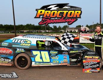 David Simpson picks up another win in the Wissota Auto Racing Midwest Mod Feature at Proctor Speedway