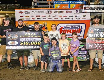 Tyler Erb wins at Federated Auto Parts Raceway at I-55 on June 22.