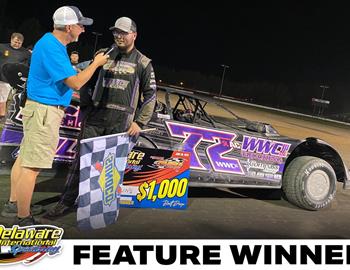 Trevor Collins won the Rush Late Model event at Delaware International Speedway (Delmar, Del.) on Friday, June 30.