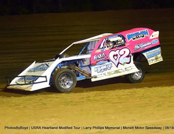 Monett Motor Speedway (Monett, MO) – USRA Heartland Modified Tour (HMT) – Larry Phillips Memorial – August 18, 2024. (Todd Boyd photo)