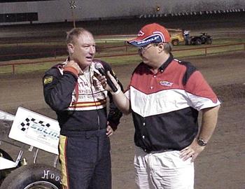 Gary Wright interviewed in victory lane