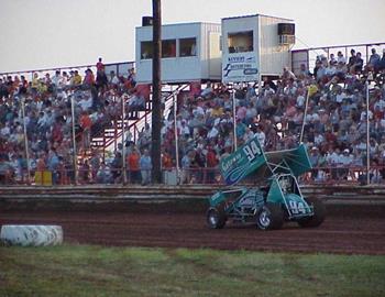 Natalie Sather down the front strech in front of a Standing Room Only crowd