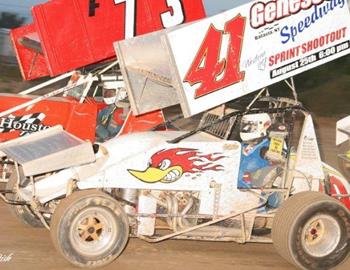 Mike Lauterborn (41) races with Jim Porter